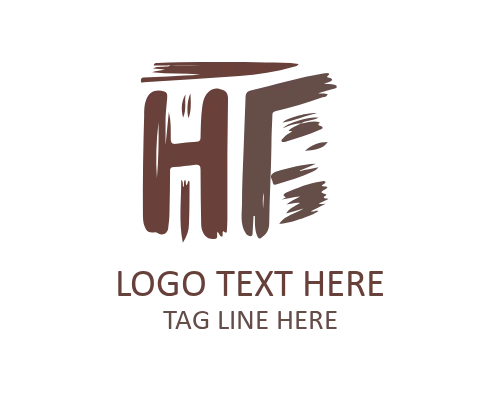 Vector Brush Letter H and E Logo for Professional Branding