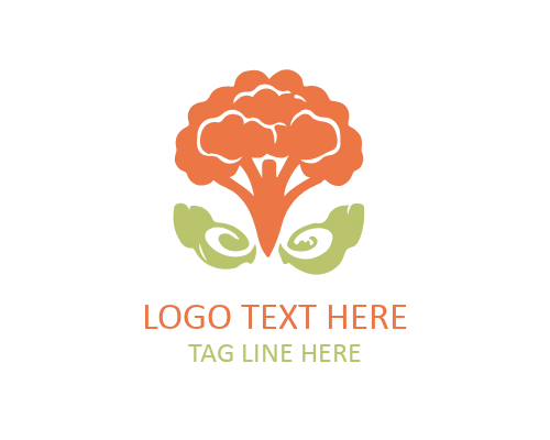 Vegan Broccoli Vegetable Logo