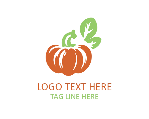 Vegan Pumpkin Vegetable Logo