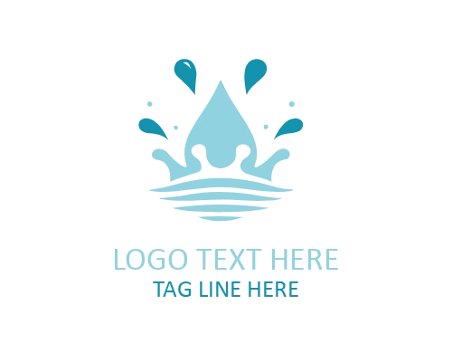 Vibrant Water Splash Logo for Beverage and Refreshment Brands