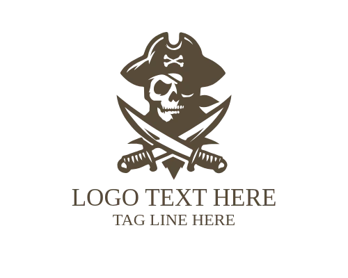 Viking Style Warrior Skull Logo