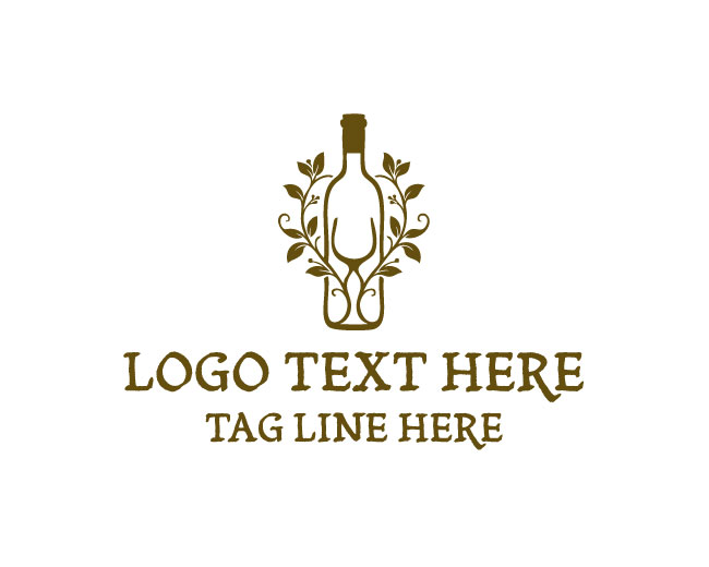  Vine Flower Bottle Logo