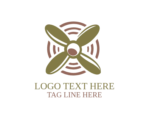 Vintage Aviation Propeller Airplane Logo