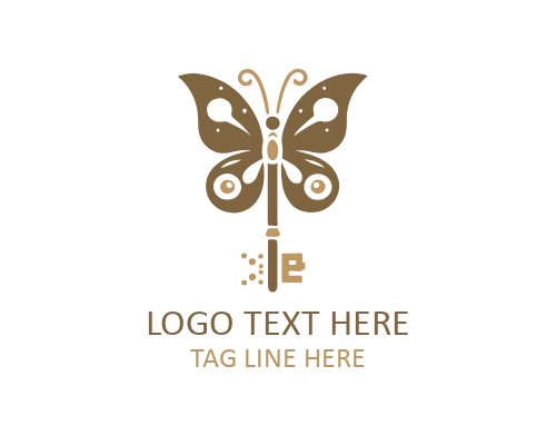 Vintage Badge Butterfly Key Logo