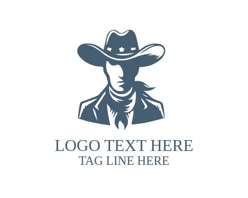 Vintage Cowboy Farmer Badge Logo