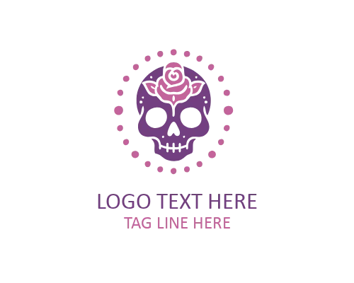 Vintage Crest Sugar Skull Logo