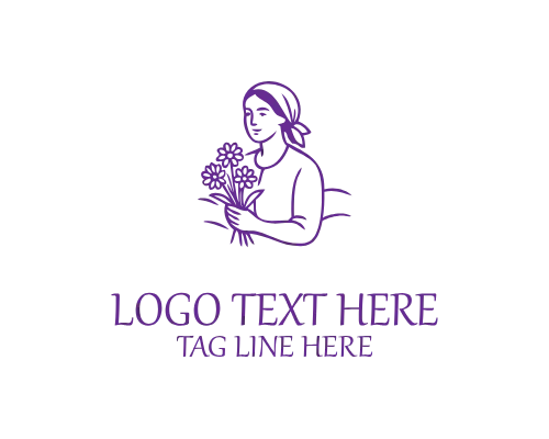 Vintage Farmer Flower Logo