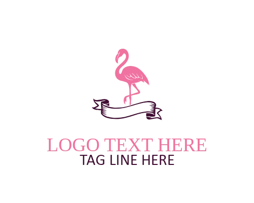 Vintage Flamingo Art Print Logo