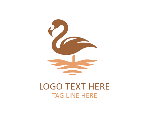 Vintage Flamingo Emblem Logo