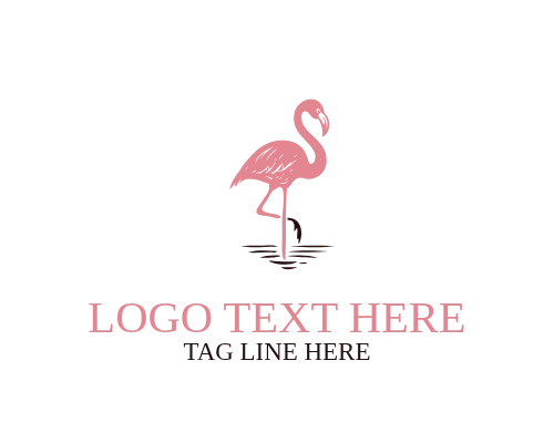 Vintage Flamingo Line Art Logo