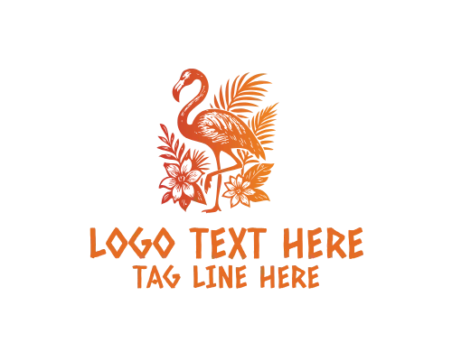Vintage Flamingo Sign Logo