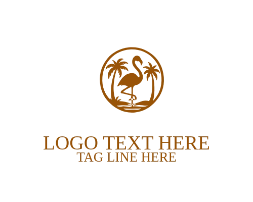 Vintage Flamingo Silhouette Logo