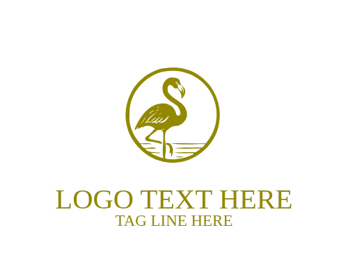 Vintage Flamingo Sunset Logo