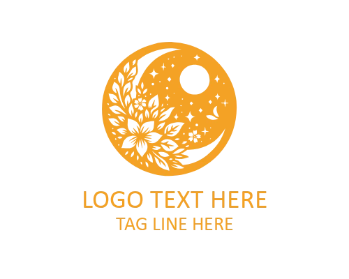  Vintage Floral Moon Logo for Classic and Handmade Brands