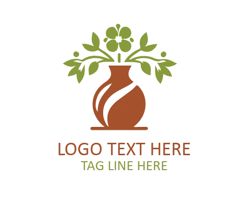 Vintage Flower Vase Logo