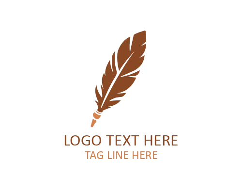 Vintage Ink Feather Pen Logo