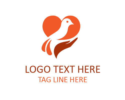 Vintage Love Bird Badge Logo