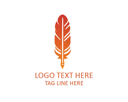 Vintage Luxury Feather Pen Logo