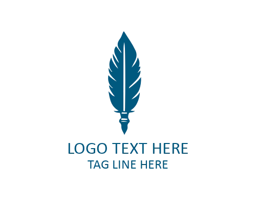 Vintage Modern Feather Pen Logo