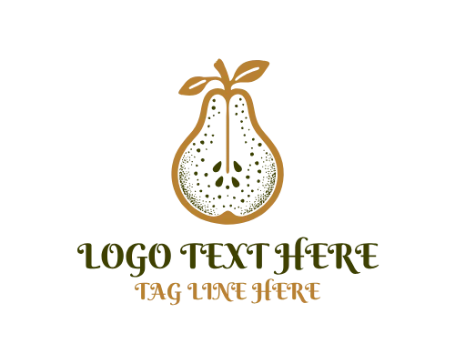 Vintage Pear Food Label Logo for Packaging and Branding