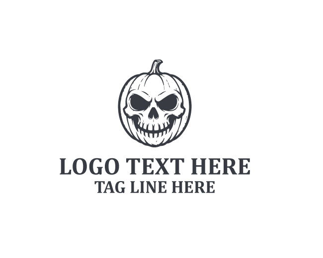 Vintage Pumpkin Skull Logo