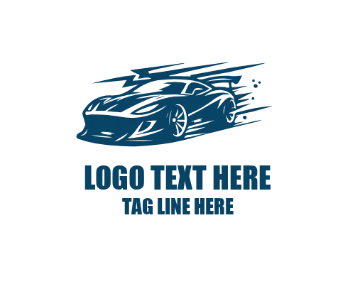 Vintage Racing Car Speed Logo