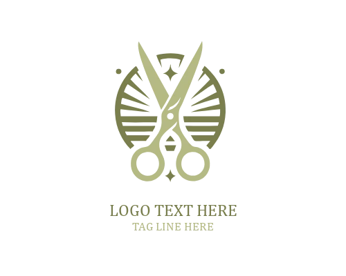 Vintage Scissor Floral Logo