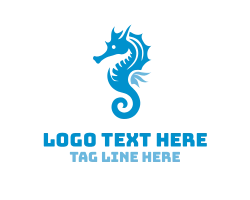 Vintage Sea Horse Badge Style Logo