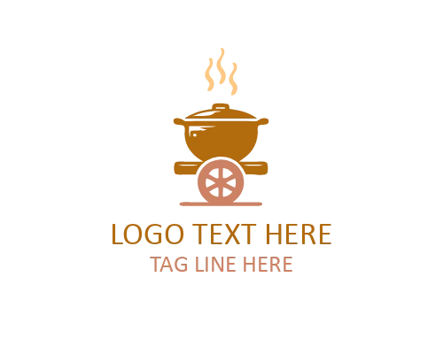  Vintage Street Food Cart Logo for Mobile Food Vendors