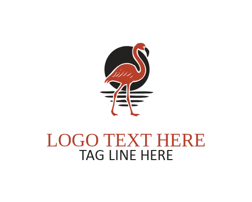 Vintage Summer Flamingo Logo