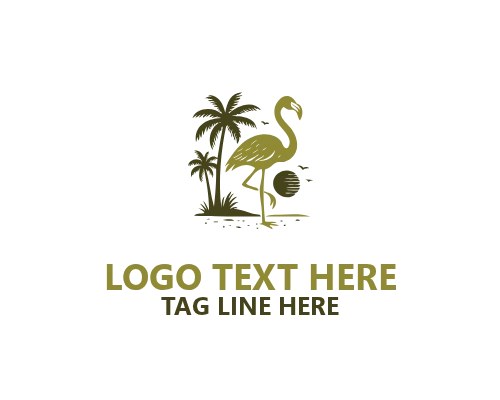 Vintage Tropical Flamingo Logo