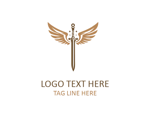 Vintage Winged Sword Badge