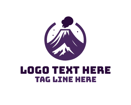 Volcano Mountain Emblem Logo