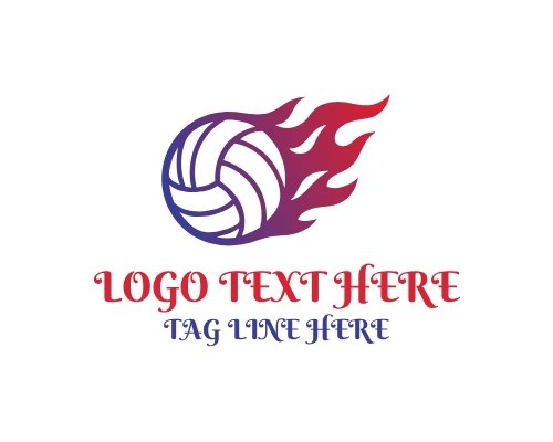 Volleyball Flame Logo