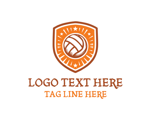 Volleyball  shield Logo
