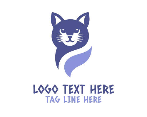 Walking Cat Outline Logo