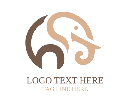Walking Elephant Silhouette Logo