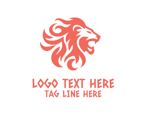 Walking Lion Silhouette Logo
