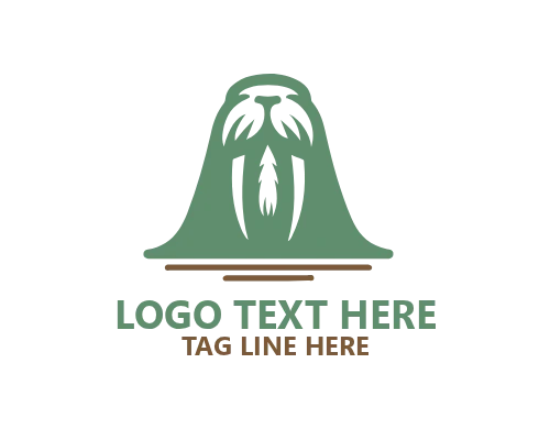 Walrus Mountain Emblem Logo for Outdoor Adventure Brands