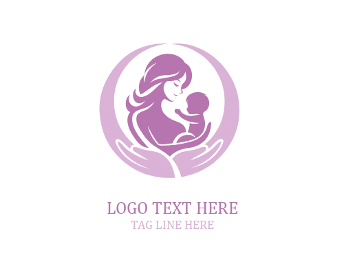  Warm Family Embrace Mom And Baby Logo
