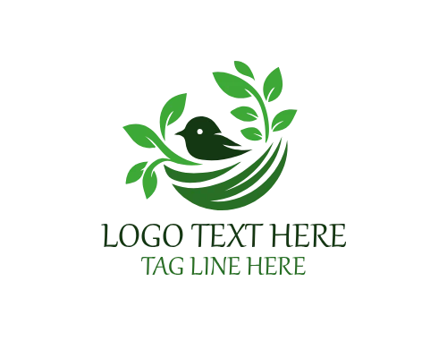 Warm Home Nesting Bird Logo for Care and Family Branding