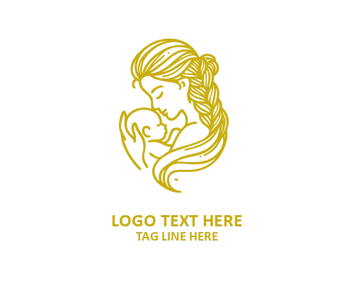 Warm Love Mom And Baby Logo