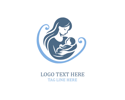 Warm Motherhood Mom And Baby Logo