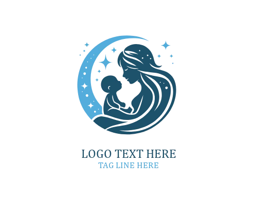 Warm Nurture Mom And Baby Logo