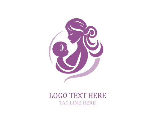 Warm Parental Care Mom And Baby Logo