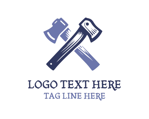 Warrior Axe Tool Logo