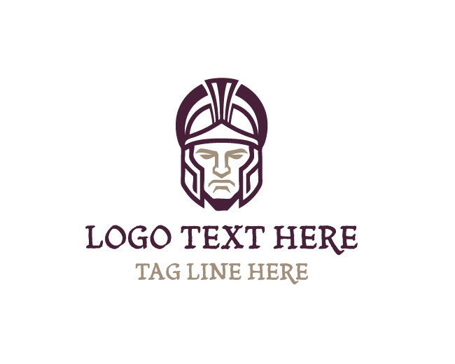Warrior Face Crown Logo