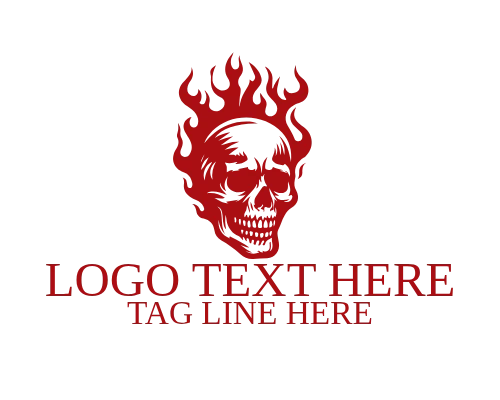 Warrior Flaming Skull Logo