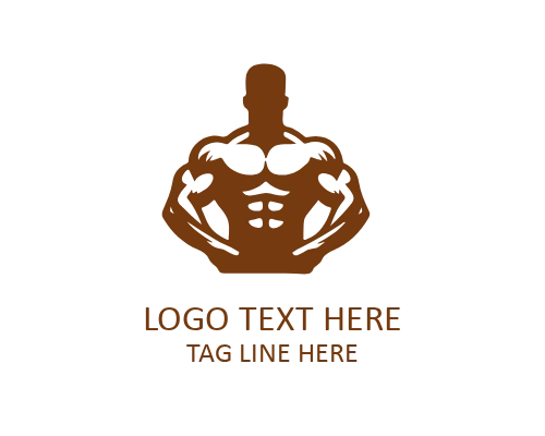 Warrior Gym Muscular Man Logo