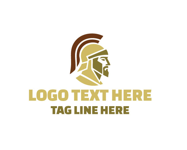 Warrior Man Helmet Face Logo